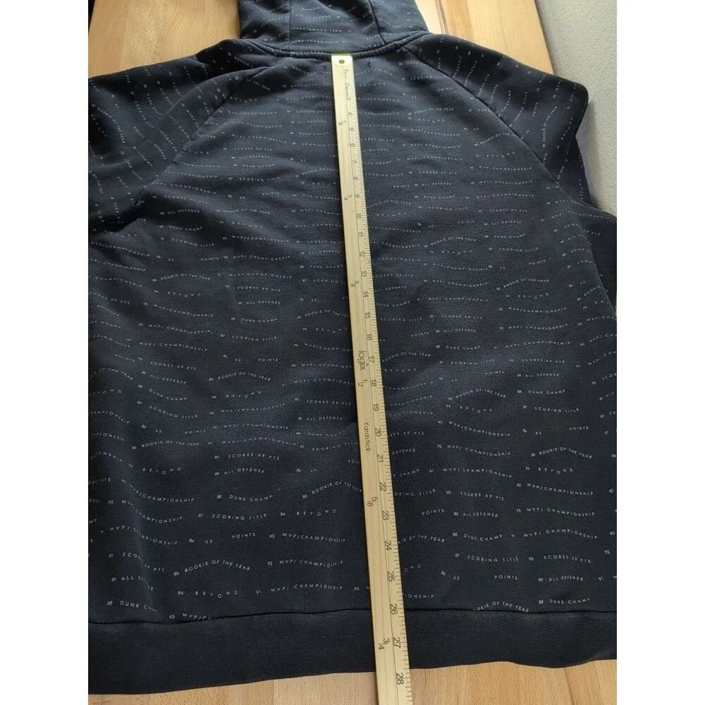 Nike Air Jordan Hoodie Mens XL Black Pullover Sweatshirt All Over Print AOP